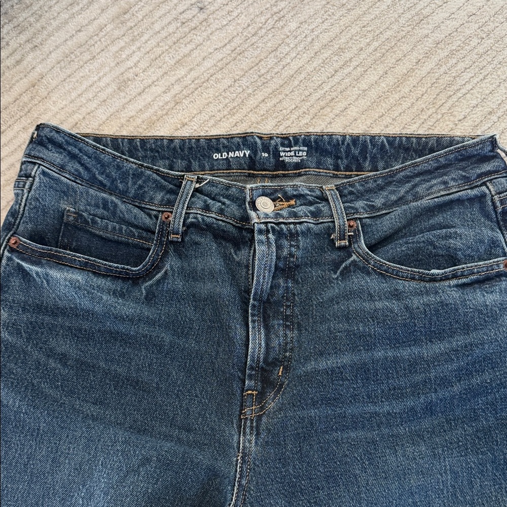 Women’s Old Navy Dark Wide Leg Blue Relaxed Jeans